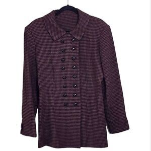 Vintage Double Breasted Pea Coat 8 wool blend Academia Equestrian Indie Grunge